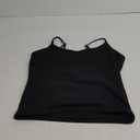 Trendy Queen Womens Spaghetti Strap Tank Top Summer Double Lined Workout Camisole Going Out Cute Tops Y2k Teen Girl Basic (Medium, Black)