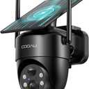 COOAU Solar Security Cameras Wireless Outdoor – Low-Light Rechargeable​​, Easy to Install, 2K 360° Camera for Home Security, Surveillance Cam with AI Smart Detection, Color Night Vision, IP66, Alexa