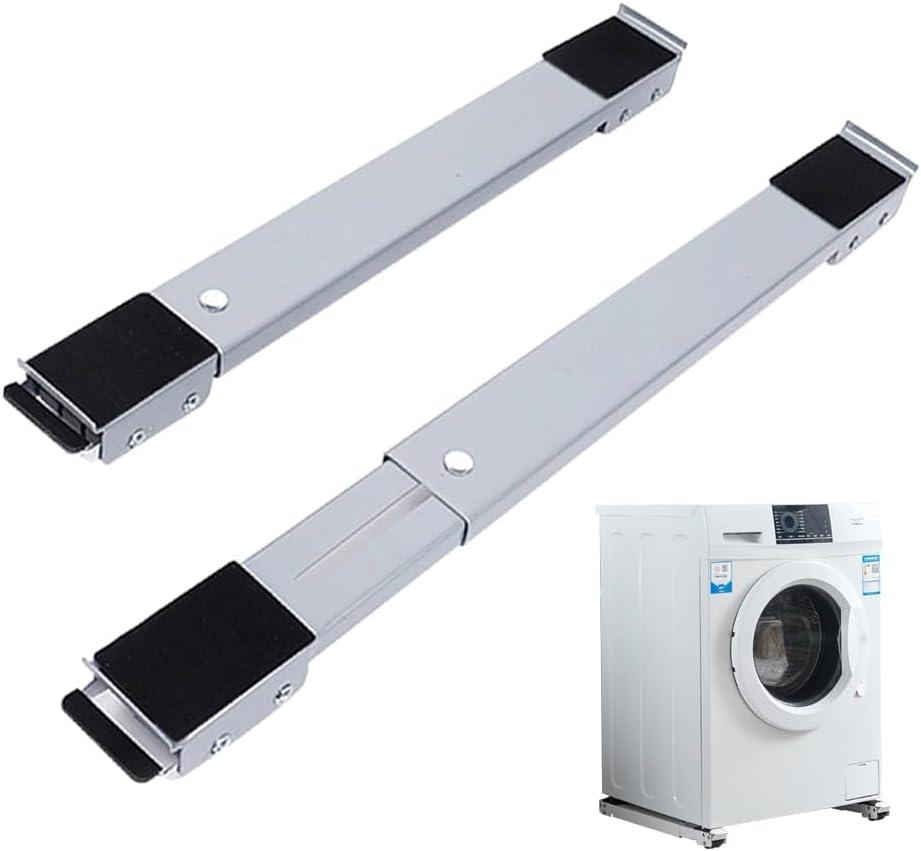 Adjustable Furniture Washing Machine Dolly with Mobile Rolling Base and Brake - Grey