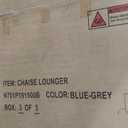 55" Oversized Chaise Lounger Modern Style Sofa Couch,with Pillows, Charge Station & Cup Holders, Chenille Fabric, Blue Gray