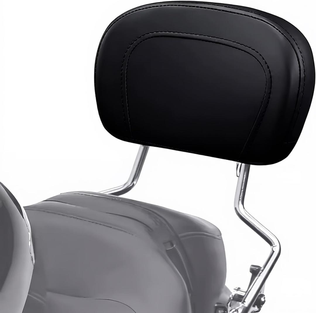 Passenger Sissy Bar Backrest Pad Compatible with Harley Touring Road King Street Electra Glide 1997-2022 - Waterproof PU Leather Cushion for Detachable Upright Sissy Bars