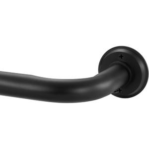 1 1/8 Inch Diameter Room Darkening Curtain Rods 110-160, Heavy DutyWindow Wrap Around Drapery Rod with Aluminum Bracket, All Accessories, Wall Mounted Ceiling Mounted, Adjustable Length, Matte Black