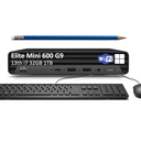 HP Elite 600 G9 Mini PC (Intel 16-Core i7-13700T, 32GB DDR5 RAM, 1TB PCle SSD) MFF Business Desktop Computer, Type-C, IST Keyboard, Mouse, DisplayPort, WiFi 6E, Ethernet, ‎BT, Win 11 Pro, Black