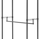 Amazon Basics Adjustable Double Rod Rolling Garment Rack, Hanging Clothes Closet Organizer with Wheels, Heavy Duty, 36" x 14" x 72", Black