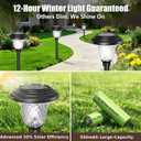 BEAU JARDIN 8 Pack Solar Pathway Lights White + Color Changing Stainless Steel 3 Mode Outdoor Multicolor Metal Solar Powered Waterproof Glass for Garden Landscape Path Yard Walkway Driveway Black
