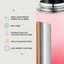 Fijinhom 12oz Water Bottle for School, Bottles with Straws, Stainless Steel Vacuum Insulated Water Bottle, Leak-Proof, BPA-Free, Cherry + Lavender