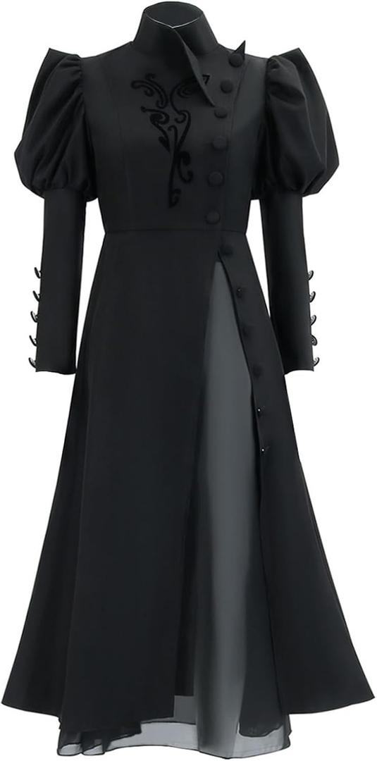 Nuoqi Witch Costume 2-Piece Glinda Cosplay Suit Witch Cosplay Costume for Halloween (XX-Large, Black)