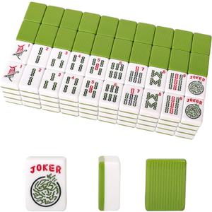 GUSTARIA Set of American Mahjong Tiles, 166 American Mahjong Tiles with Green Color(1.2,Tiles Only Set)