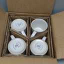 Famiware Coffee Mug Set for 4, Star 12 oz Catering Mugs Cup Set with Handle for Coffee, Tea, Cocoa, Milk - Ceramic Stoneware Drinkware Set, Matte White