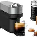 Nespresso Vertuo Pop+ Deluxe Coffee and Espresso Maker by Breville with Milk Frother, Titan
