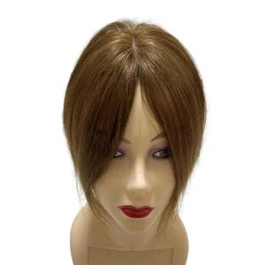 Anemone Human Hair Topper Clip in Hair Bangs for Women 10 inches Mid Part Straight Wiglets Hairpieces Toupee for Mild Hair Loss Volume Extensions (Brown)