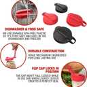 Masontops Multi Top - 2PK - Wide Mouth Mason Jar Lids with Pour Spout and Flip Cap  Sip, Pour, Store & More - Pour Spout Lid - Jar Not Included (Red)