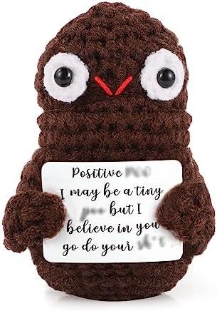 TOYMIS Mini Positive Poo Pocket Hug, 3.3inch Interesting Knitted Wool Poo Doll Creative Cute Inspirational Poo Doll for Birthday Gifts Party Decoration Encouragement, Pack 3