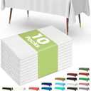 Pureegg Plastic Table Cloth Disposable 8 Pack, 54 x 72 Inch Table Cloths, Party, Picnic, Wedding, Decorative Tablecloths, Rectangle, White Plastic Cover, Leakproof & Sturdy, White