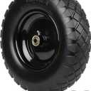 GICOOL 4.80/4.00-8" Wheelbarrow Tire, 16" Flat-Free Solid Tire and Wheel, 3-6" Centered Hub, 5/8" & 3/4" Bearing, For Garden Wagon Cart Trolley Dolly (1 Pack)