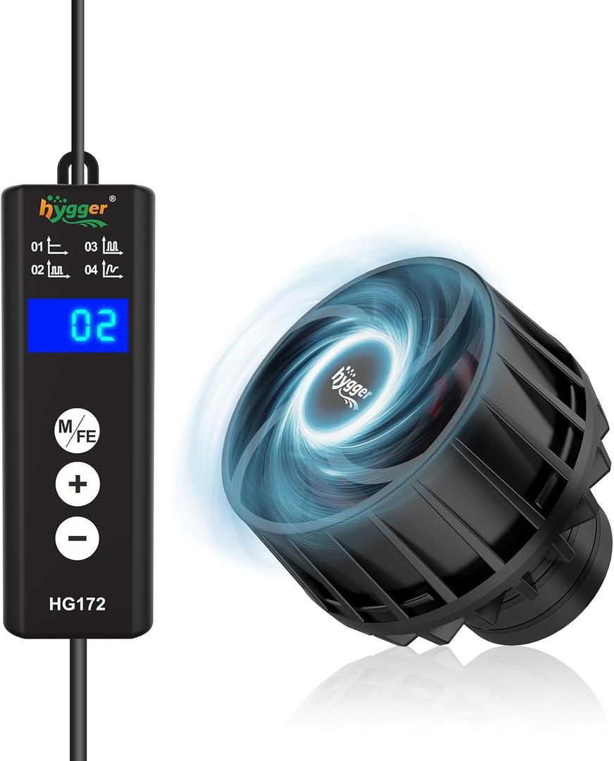 hygger Lite Wave Maker For 10-50 Gallons Aquarium Adjustable Circulation Pump with Magnetic Base Fish Tank DC Powerhead for Coral Reef and Freshwater Up to 792 GPH (6W)
