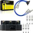 Set of 1 Ignition Coils Pack UF305 56032520AF & 6 PCS Iridium Spark Plugs with Wire Set Compatible with Jeep Wrangler 2007-2011 V6 3.8L