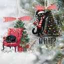 2 Pcs Cat Christmas Ornaments 2025, Black Cat Christmas Decor for Christmas Tree, Gifts for Pet Lovers Women, Acrylic Keepsake Funny Kitten Hanging Ornaments, Kitty Holiday Xmas Stockings CB-17