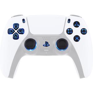 eXtremeRate 7 Colors 9 Modes Luminated Dpad Thumbsticks Share Home Face Buttons for PS5 Controller BDM-030 040 050, Black Classical Symbols Buttons DTF LED Kit for PS5 Controller - NO Controller