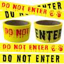 2Pcs Halloween Decorations Caution Tape - 2 inch x 164 feet Do Not Enter Caution Tape Roll Yellow Scary Hazard Warning Tape Safety Outdoor DIY Spooky Decorative for Party,Door,Danger Areas,Indoor