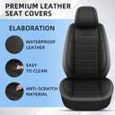 for Chevrolet/Chevy Tahoe Seat Covers 2011-2026, Full Set Black Premium Faux Leather Waterproof Car Seat Protectors with Airbag Compatible Easy to Install Anti-Slip Design
