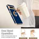 Tnarru Designed for Google Pixel 7 Pro Case with Ring Stand, Support Magnetic Car Mount Rotating Finger Holder Soft TPU Cover Plating Edge Slim Phone Case for Pixel 7 Pro Blue