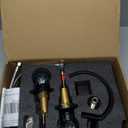 Waterfall Bathroom Faucet 3 Hole Widespread, 8-Inch High Arc Bathroom Sink Faucet with Supply Hoses, Dual Crystal Handles Vanity Mixer Tap, Modern Matte Black Faucet for Lavatory/Vanity