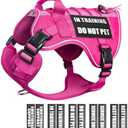 WINSEE Service Dog in Training Mesh Harness with 10 Pet Patches, Soft Air Mesh Breathable Tactical Dog Molle Vest, Reflective Military Pet Vest for Walking Hiking for Large Dogs XL