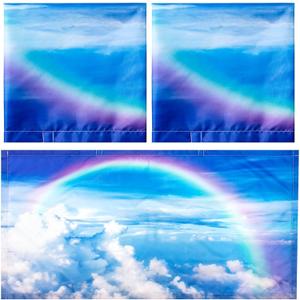 Hortsun Pack of 2 Fluorescent Light Covers 4 x 2 Feet Magnetic Ceiling Light Cover Room Supplies for Home Office(Rainbow in Blue Sky)