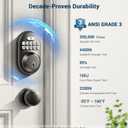 Veise Keyless Entry Door Lock, Electronic Keypad Deadbolt, Keyed Entry, Auto Lock, Anti-Peeking Password, Back Lit & Easy Installation Design, Matte Black