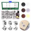 Keadic 120Pcs Furniture Connecting Cam Lock Fittings Assortment Kit with Plastic Screw Cover Caps, Joint Connector Nut Cabinet Connectors Hardware Bolts for Wardrobe Drawer Closets Bed