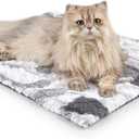 Self Warming Cat Bed, 24" x 18" Ultra Soft Cat Dog Pet Heating Pad for Indoor Outdoor, Non-Slip Heated Dog Mat Thermal Blanket (Gray)