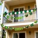2 x 8.2Ft Felt St. Patrick's Day Garland Shamrock Lucky Pom Pom Banner for Mantle Home Window Irish Themed Party Decor