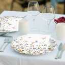 Audree 96 Pcs Wildflower Party Supplies, 24 set Disposable Paper Plates and Napkins for Party Baby Shower, Wedding, Birthday, Perfect for Guests Set Dinner and Dessert Plates, Napkins, Plastic Forks