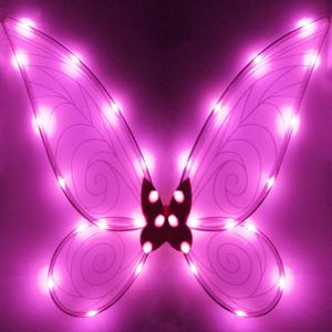 quescu Light up Fairy Wings for Adults,LED Butterfly Wings for Girls Women,Halloween Costume Dress Up,Gifts for Kids (Pink)