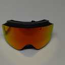 Ski Goggles YH227,Over Glasses Snowboard Goggles,UV 400 Protection Anti Fog Snow Goggles for Adult Men Women Youth (Black Frame-full Revo Red-vlt 16%)