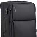 Hanke 24 Inch Luggage Expandable Softside Checked Suitcases with Spinner Wheels, Upright Rolling Luggage Suitcases Travel TSA Luggage Bag for Women Men(Black)