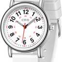 CIVO Nurse Watches for Women Men: Waterproof Wristwatch with Easy-Read Dial - Analog Watch with 12/24 Hour & Second Hand Gifts for Nurses Doctors Students (White L2)