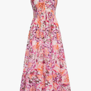 GRACE KARIN Women's 2025 Summer Maxi Dress Floral Tie Front Spaghetti Strap Casual Boho Beach Flowy Sundress with Pockets, Size S