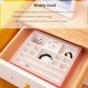 Jewelry Organizer for Drawer, Retractable Jewelry Drawer Organizer Inserts, Leather Storage Display Case Storage Containers Box in Dresser
