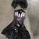 Star Wars Darth Vader Official Youth Halloween Dress - Printed Dress with Detachable Cape, Gauntlet Gloves and Headband, S