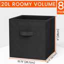 Criusia Storage Cubes - 11 Inch Heavy Duty Fabric Storage Bins for Shelves Closet, Cube Organizer - 8 Pack Collapsible Cube Storage Bins Baskets for Organizing Clothes Blankets Toys (Black)
