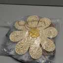 Chunful 7 Pcs Boho Wall Basket Decor Rattan Flower Wall Decor Nursery Daisy Flower Woven Macrame Hanging Flowers for Baby Kids Girls Farmhouse Bedrooms Living Rooms Kitchen Home(Light Grey)