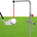 Poen 1 Set Golf Swing Trainer Training Iron Practice Swing Groover with 3 Height Indoor Golf Practice Simulator Accessories Aid Equipment