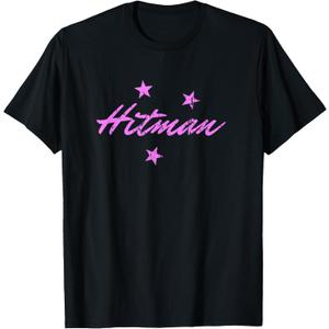 Hitman 90's Wrestling Fanatic Nostalgia Hart Vintage Graphic T-Shirt (Black, M)
