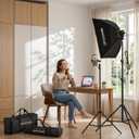 Photography Softboxes Kit with 6.6x10ft Backdrop Stands, 5 Tripod Stands, 3 Color Background Screen, Softbox with 85W Led Bulb, Photo Studio Equipment for Video Shoot, Product & Portrait