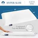 Bluewave Bedding Hyper Slim Gel Memory Foam Pillow for Stomach and Back Sleepers - Thin, Flat Design for Cervical Neck Alignment and Deeper Sleep (2.25-Inches Height, King Size)