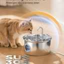 Stainless Steel Cat Water Fountain: Cat Fountain with 6 Filters + 3 Sponges - 88oz/2.6L Pet Water Fountain for Cats Inside - Silent Cats Water Bowl Dispenser - ATMZIQXR Kitty Drinking Fountains