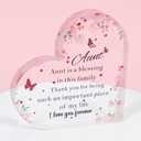2 x Personalized Heartfelt Acrylic Sign Plaques for Aunt - Unique Birthday, Thanksgiving & Christmas Gifts - Home & Office Decor(For Aunt)