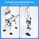 Shower Chair for Inside Shower,Foldable Shower Chair for Elderly and Disabled, Adjustable Height Chairs with Padded Arms and Back for Bathroom,Compact and Comfortable Regular Standard